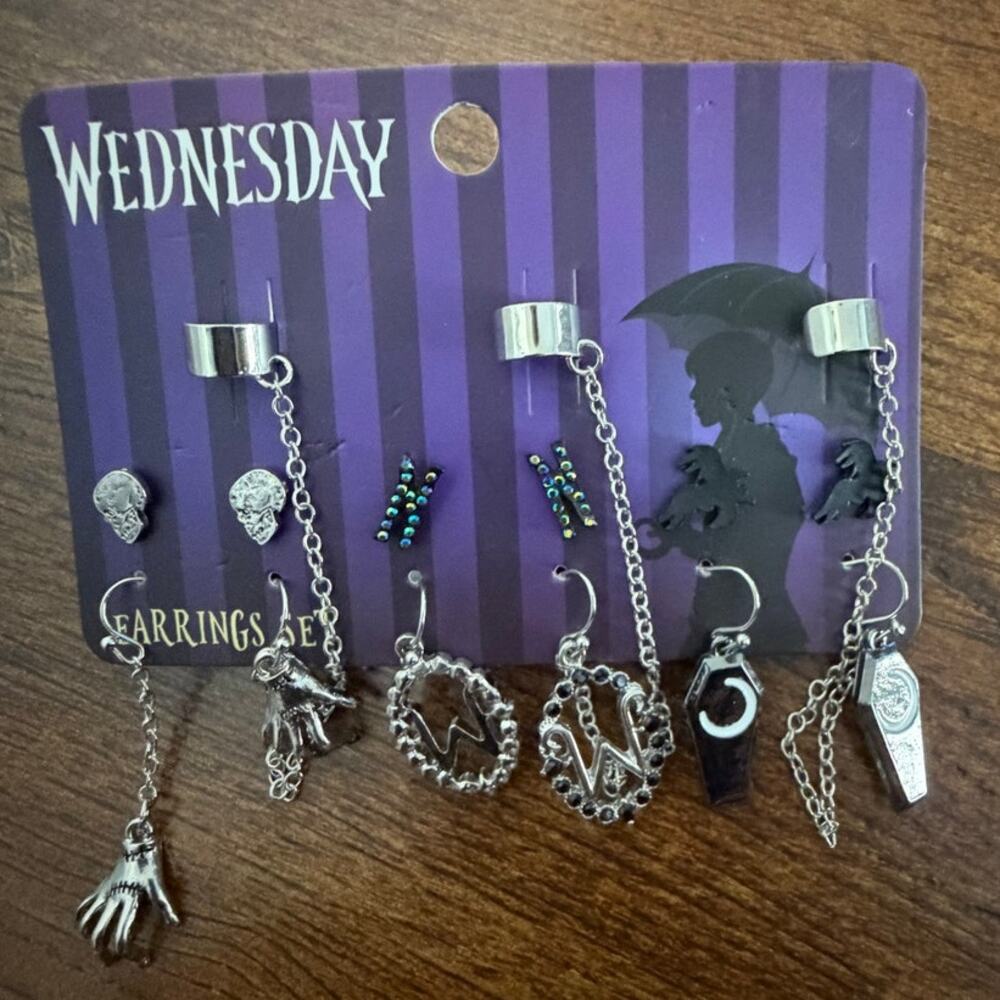 Wednesday Multi Cuff 6pk Earrings NWT